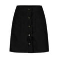 thumbnail image 3 of pbnbp Skorts Skirts for Women Knee Length Plus Size High Waisted Corduory Button Front with Pockets Midi Wrap Skirt, 3 of 4