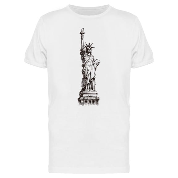 Statue Of Liberty Sketch Graphic T-Shirt Men -Image by Shutterstock, Male Medium