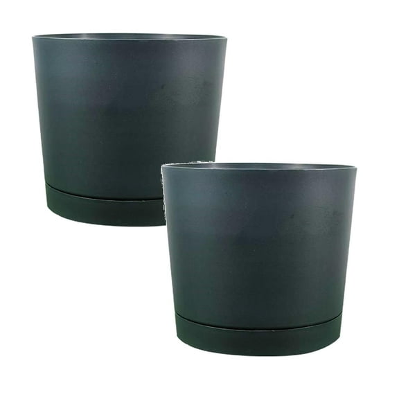 Spring Saving Clearance Plant Pots for Indoor Plants, 2 Pack 8 Inch Plastic Flower Pot Planters with Drainage Saucer for Indoor Outdoor Garden Home