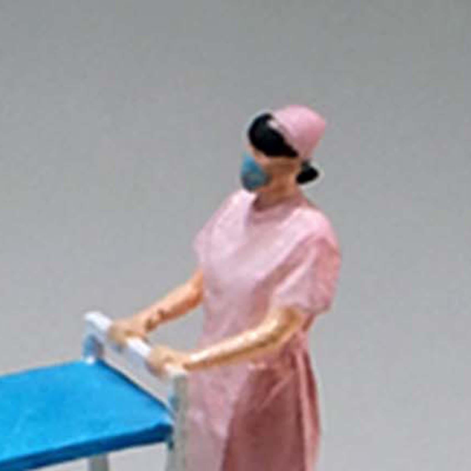 Rushawy 1/64 People Figure Dollhouse Accessories Sand Table Ornaments Model Train Scenes with Trolley