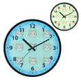 Picture Idea: Cat Pattern Wall Clock 12 Inch Voice Activated Night Light