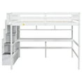 thumbnail image 2 of Full Size Loft Bed with Built-In Study Desk, Shelves & Storage Stairs - Space-Saving Design for Teens, Dorms, Small Rooms, White, 2 of 9