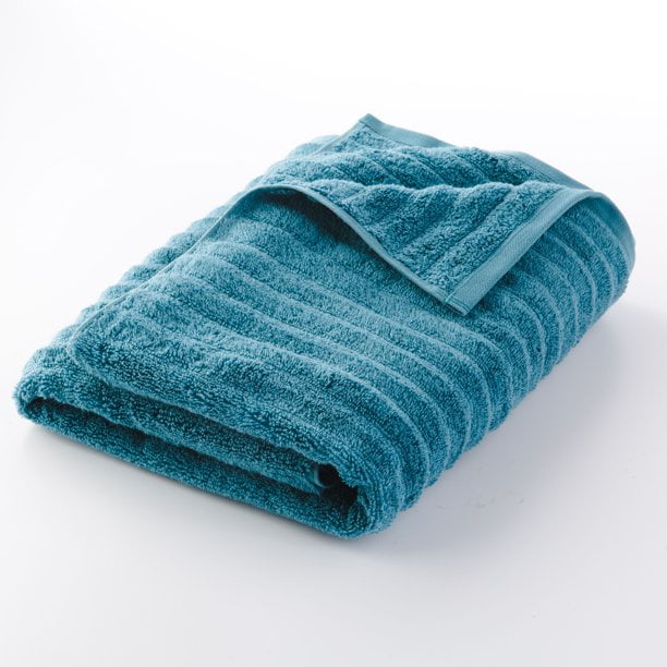 Mainstays Performance Textured Bath Towel, 54" x 30", Cool Water