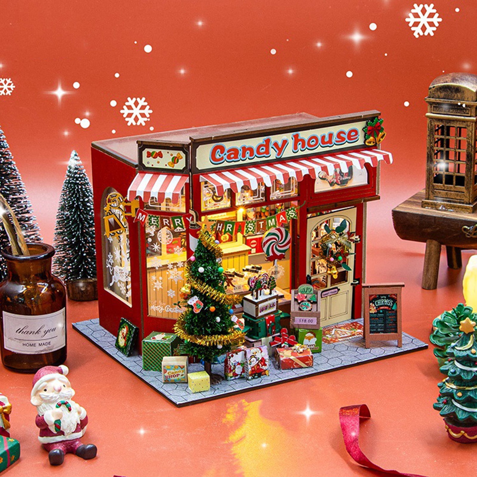 DIY Christmas Candy House Kit – Handmade Assembled Wooden