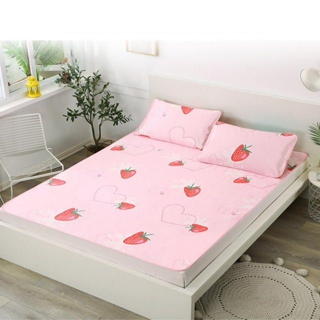 Foldable Cartoon Pattern Pillowcase, 2Pcs 195x90cm Bed Mat, Durable For Home Dormitory Summer Sleeping