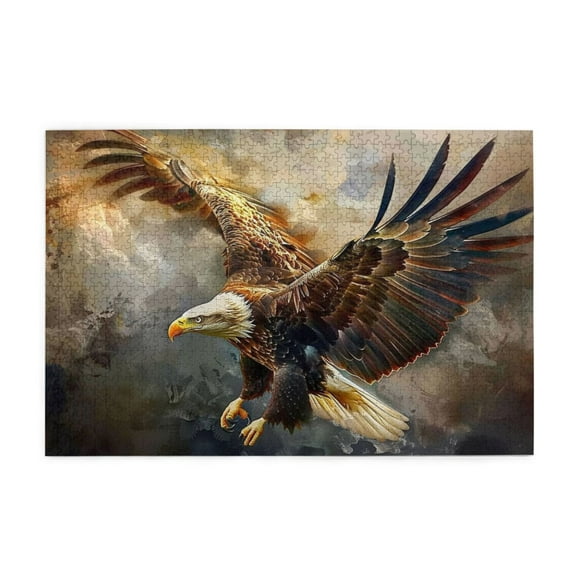 500 Piece Flying Bald Eagle Jigsaw Puzzle Adult Puzzle Challenging & Fun Activity Home Decor Unique Artwork Great Gift Idea