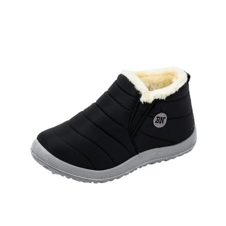

bvgfsahne Women Winter Flat Water-Repellent Velvet Warm Short-Tube Snow Boots