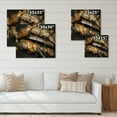 thumbnail image 4 of Designart 'Female Lips With Black Leather and Gold Foil' Modern Print on Natural Pine Wood, 4 of 5