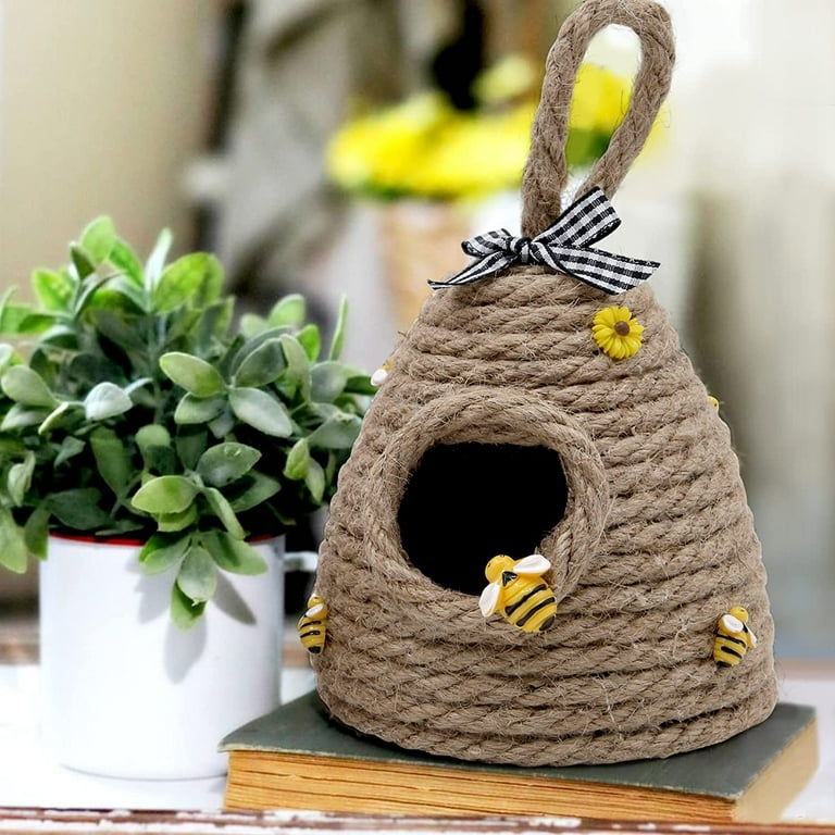 Huray Rayho Jute Bee Hive Decor Bee Tiered Tray Decorations Decorative