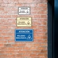 thumbnail image 4 of Signs ByLITA Classic Framed Atención Peligro biológico Door or Wall Sign Easy Installation | Health And Safety | Building And Hospitality Sign (Ivory/Dark Brown) - Large, 4 of 8