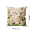 thumbnail image 3 of Iumwxz Printed Easter Pillowcase, 45x45 cm Square Decorative Throw Pillow Cover with Multicolor Pattern, Soft Short Lint Material for Sofa and Bed Decor, 3 of 6