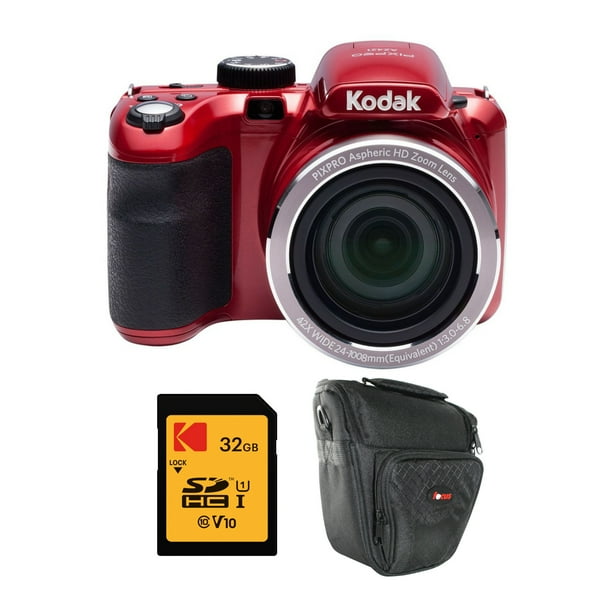 KODAK PIXPRO AZ421 Astro Zoom 16MP Digital Camera (Red) Bundle with