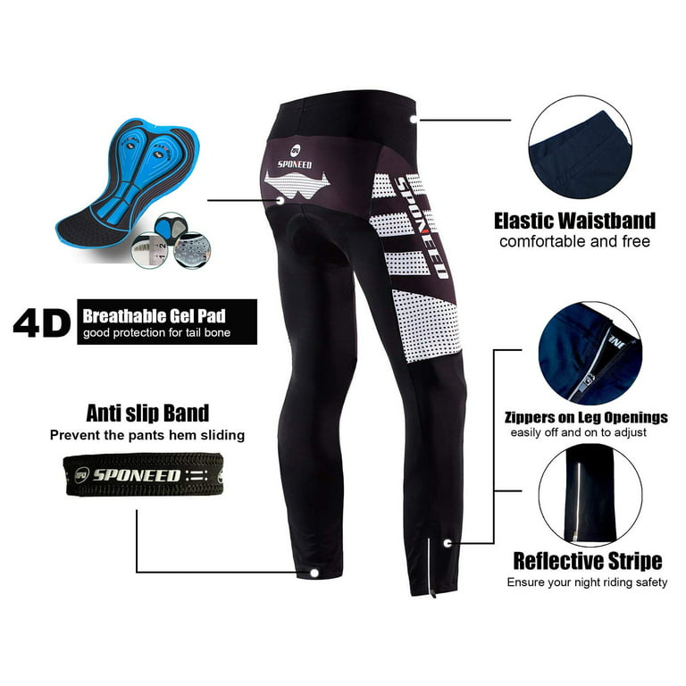 Mens Long Cycling Pants 4D Padded Bicycle Pants Outdoor Cyclist