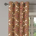 thumbnail image 2 of Ambesonne Mandala Grommet Curtain, Flora Leaves, 50" x 72", Pale Orange Dark Coral, 2 of 6