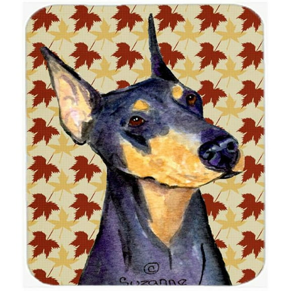 Carolines Treasures  Doberman Fall Leaves Portrait Mouse Pad