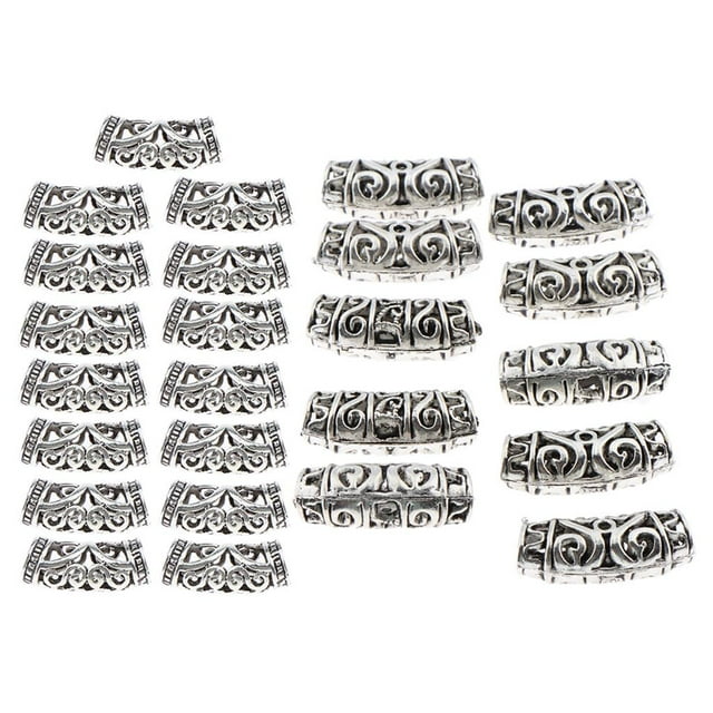 25pcs / Lot Beads Anillos de cabellero Clip de brazalete de de cabellero ajustable Plata Salvador Anillos de pelo ajustables.