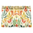 thumbnail image 7 of Yayeee Kitchen Curtains Tier Pair Light Filtering 27"x36" Rod Pocket Short Cafe Window Panel, Orange Autumn Leaves, 7 of 7