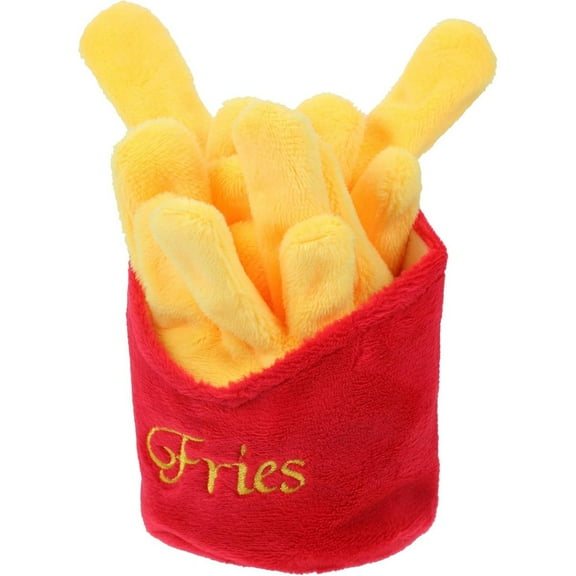 Dog Squeaky Plush Toys Pet Teething Toys Cute French Fries Stuffed Plush Toys Teething Chewing for Small Medium and Large Dogs Puppy Interactive Toys