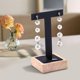 thumbnail image 2 of Exhibidor de aretes de madera, soporte en T para aretes con base de madera Negro, 2 of 9
