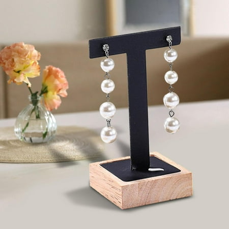 Earring Display Holder Wooden Base Photo Props Hanging Jewelry for