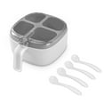 thumbnail image 1 of Caja de condimentos Billuyoard tarro portátil con cucharas Pimienta especias Azúcar almacenamiento Organizador Tapa transparente blanco HA028365-03, 1 of 6