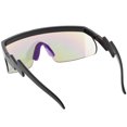 thumbnail image 4 of Oversize Semi Rimless Goggle Shield Sunglasses Mirrored Lens 60mm (Black Purple / Rainbow), 4 of 4