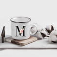 thumbnail image 2 of Koyal Wholesale Stainless Steel Campfire Coffee Mug, Blush Floral Monogram, Letter M, 2 of 5