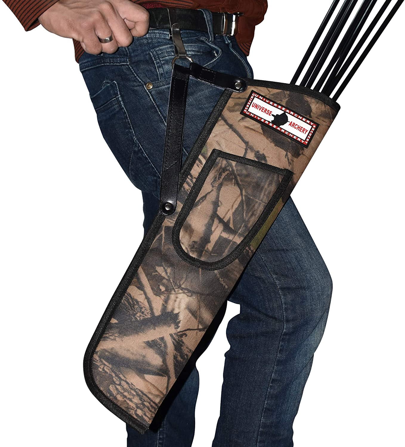 Leather Archery Arrrow Pocket Quiver Hip Bag for outdoor compound bow hunting 