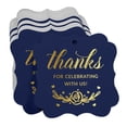 thumbnail image 3 of Inkdotpot Hang Tags Thanks For Celebrating With Us Bridal Shower-Baby Shower-Retirement-Wedding-Birthday Favor Bracket Shape Gift Tags Real Gold Foil Bonbonniere Tag Pack Of 50, 3 of 7