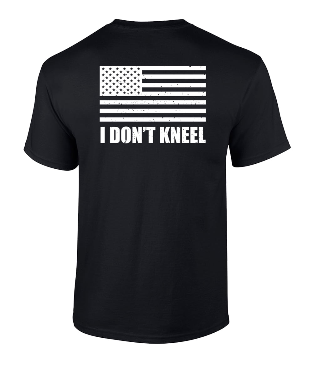 Patriotic Flag I Don't Kneel Political Adult Short Sleeve T-shirt-XXXL ...