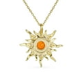 thumbnail image 2 of Bling Jewelry Womens Irradiance CZ Accents Orange Fire Opal Pendant Necklace Gold Plated Silver, 2 of 3