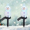 thumbnail image 3 of LED Solar Outdoor Light Christmas Snowman Inserted In The Ground Decoration Landscape Lawn Light Waterproof Garden Decoration, Pink, 3 of 5