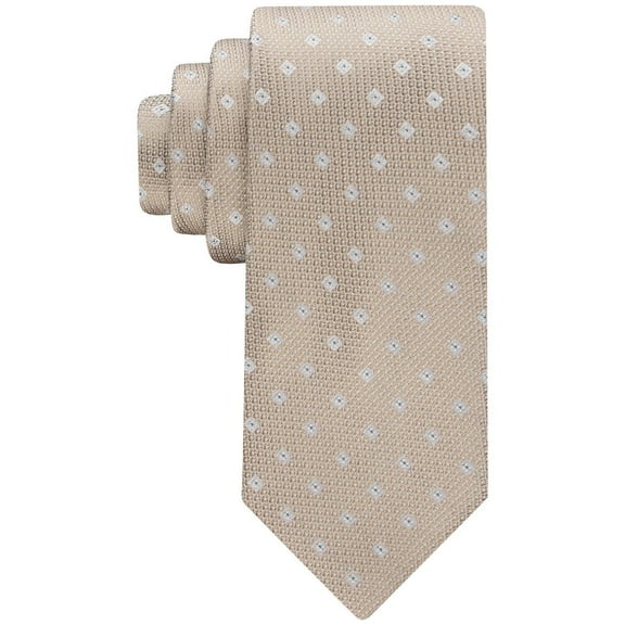 Calvin Klein Men's Micro Floral Neat Tie Beige Taupe Necktie