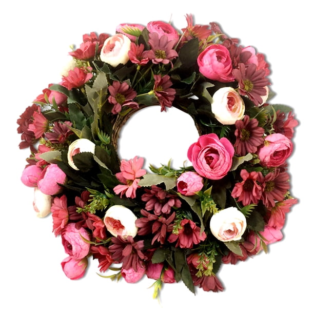 Guirnalda de flores artificiales Puerta de entrada para colgar en la pared Guirnalda decorativa Casa de vacaciones Decoración colgante para banquete de boda, Tipo 4 Eigraketly HA008500-04