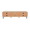 thumbnail image 2 of Meuble TV moderne en bois d'ingénierie CorLiving Cole avec rangements ouverts et fermés pour téléviseurs jusqu'à 85 pouces, gris/marron, 2 of 9