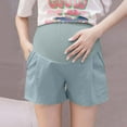 thumbnail image 2 of High Waist Maternity Shorts Women Over The Belly Lightweight Pregnancy Short With Pockets Summer Maternity Clothes Blue L, 2 of 7