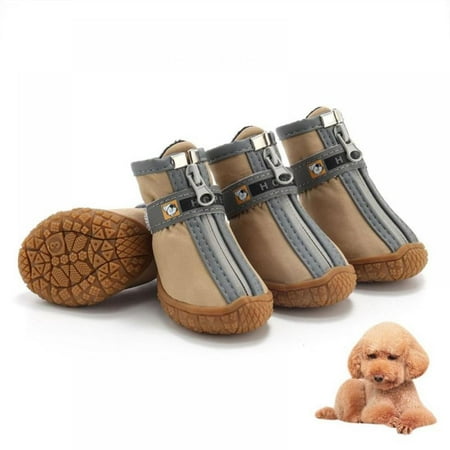 BaiTrend Dog Boots Winter Waterproof Anti skating Shoes Outdoor Anti Slip Booties for Small Pet Puppy Dogs Cats