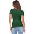 thumbnail image 3 of Camiseta de Canalé Entallada para Mujer, Color Verde Oscuro, Talla M, 3 of 9