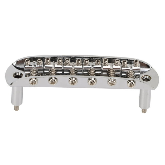6 Electric Guitar Bridge String Tailpiece Reversible Roller Saddle Metal Instrument Replacement Accessory with Hex Wrench for Jazzmaster