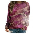 thumbnail image 2 of Nouveaux Hauts pour Femmes 2023 Mode Dames Chandail en Molleton à Manches Longues Col Rond Imprimé Blouse Pull-Over Coupe Décontractée Chandail en Molleton Oversize pour Femmes, 2 of 5