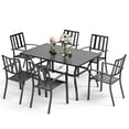 thumbnail image 2 of MAISON ARTS  Patio Dining Set 7 Piece Metal Rectangle Table and 6 Metal Chairs Modern Chairs, 2 of 5
