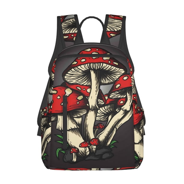 Disketp Red Mushrooms Mochila Ligera e Impermeable, Mochila de Día Resistente para Viajes, Senderismo y Uso Diario para Hombre y Mujer