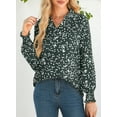 thumbnail image 6 of DOKOTOO Blouses for Women Puff Long Sleeve V Neck Tunic Tops Boho Dressy Casual Chiffon Shirts, 6 of 8