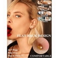 thumbnail image 4 of Aretes pequeños hipoalergénicos con poste y broche plano para mujeres y hombres, chapados en oro Xtellar dorado, 4 of 4