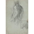 thumbnail image 3 of Hendrik Krock 11x14 Black Modern Framed Museum Art Print Titled - Draped Male Model and a Bearded Man's Head (1671 - 1738), 3 of 5