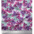 thumbnail image 1 of Soimoi Green Cotton Duck Fabric Flower Watercolor Print Fabric by The Yard 44 Inch Wide, 1 of 3