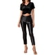thumbnail image 2 of Camiseta casual de terciopelo para mujer Inspire Chic, de cuello en V, manga corta, 3XL, negra, 2 of 6