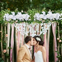 SPOORYYO 25.6inch Artificial Rose Peony Flower Swag, Garland Wreath for Wedding, Front Door Decoration