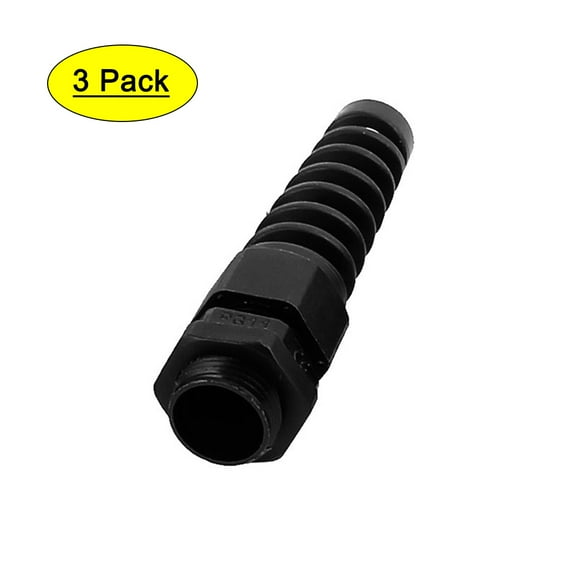 3pcs PG11 Thread 5-10mm Dia Wire Strain Relief Protective Spiral Cable Gland