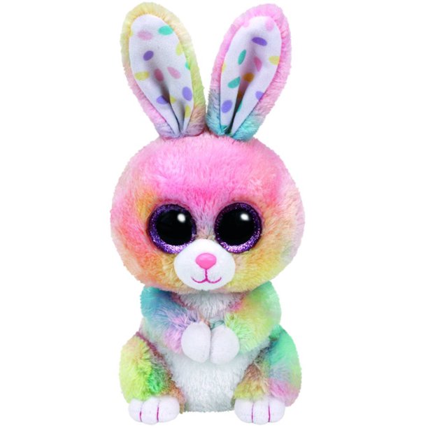 TY Beanie Boos - Bubby Easter Multi Color Bunny (Glitter Eyes) Small 6